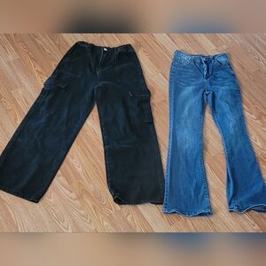 SHEIN Set Of Black Jeans and Blue Jeans In Girls Size 11 to 13 - EUC